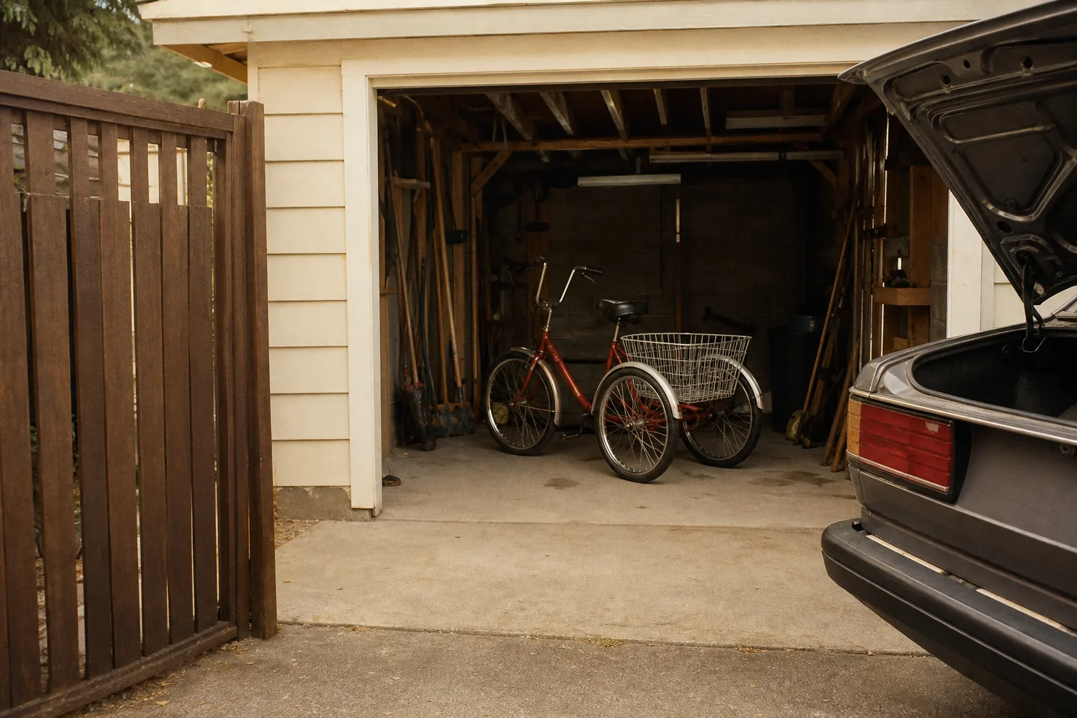 Ordering a trike sight unseen? Measure the gate, the trunk and the shed first